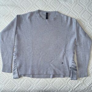 Marc Cain crewneck sweater virgin wool cashmere silk, light purple grey, size 4